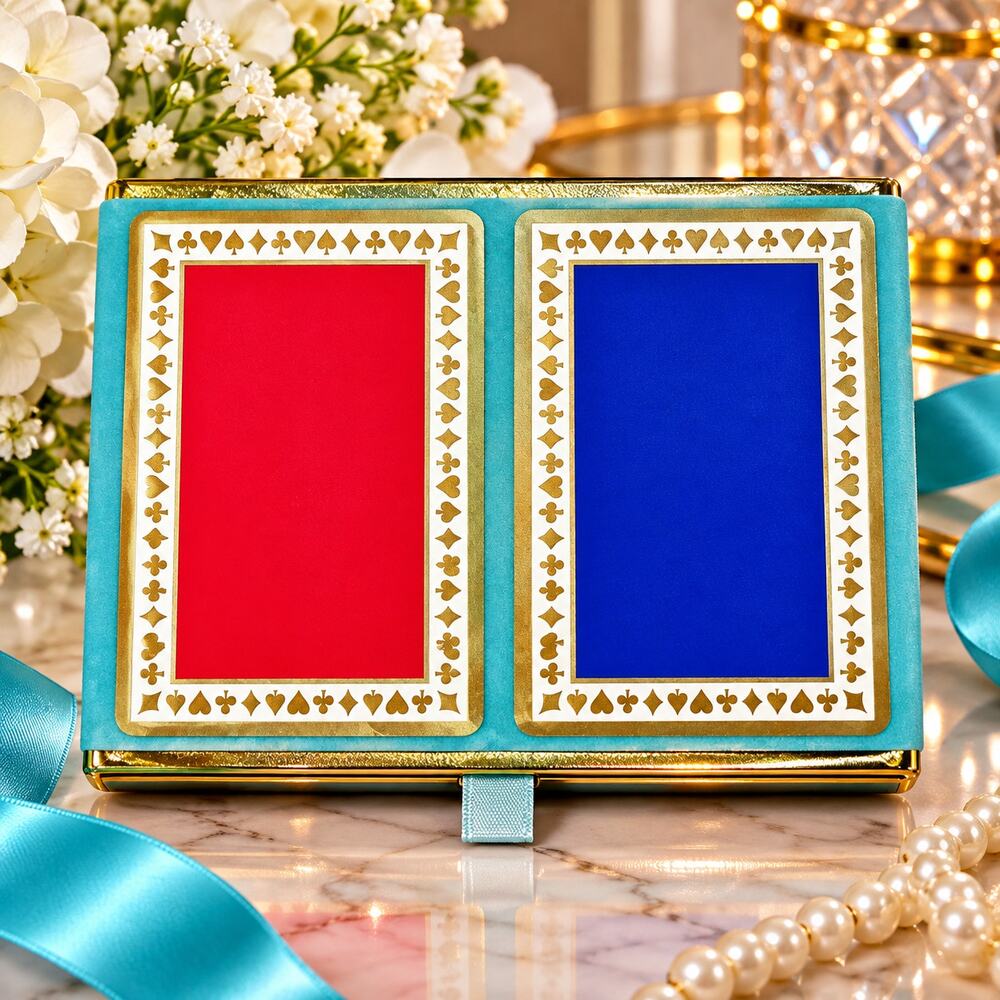 Tiffany & Co. Rare Vintage Dual Deck Playing Cards Velvet Case Factory Sealed - Picture 2 of 4